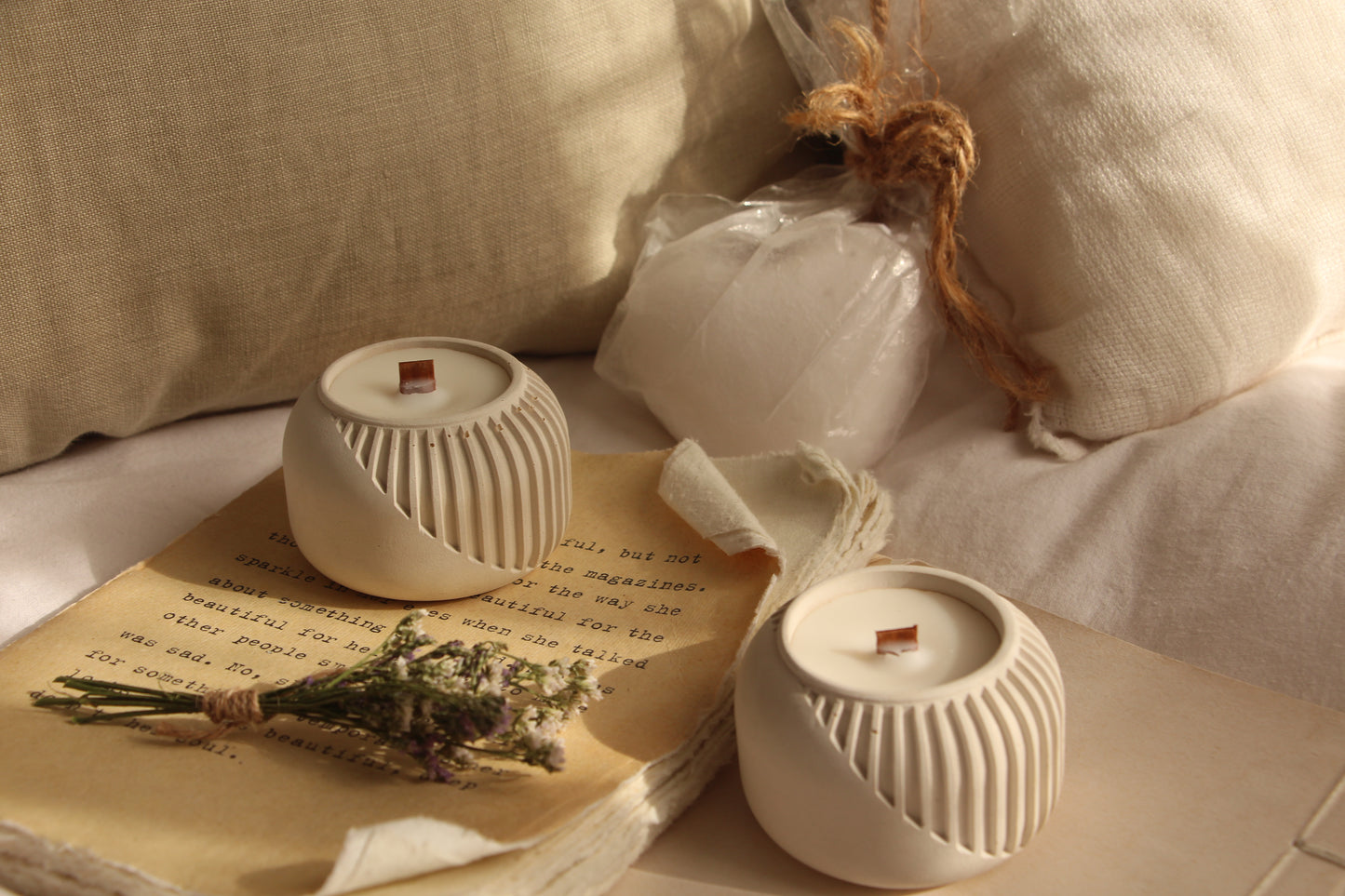 נר דגם- משלוב (בטון לבן)