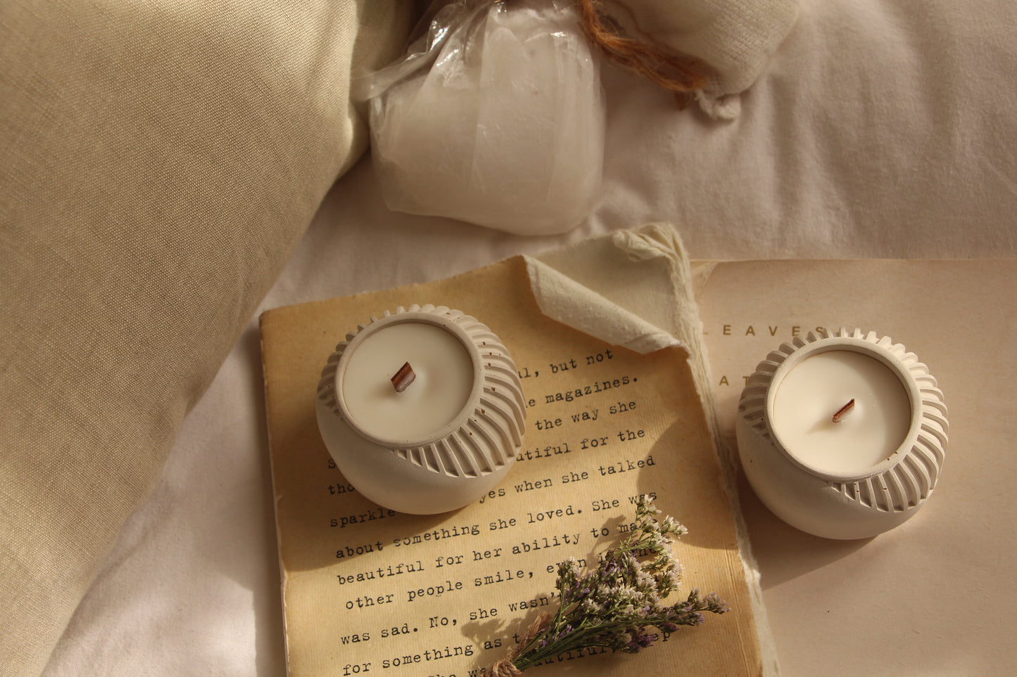 נר דגם- משלוב (בטון לבן)