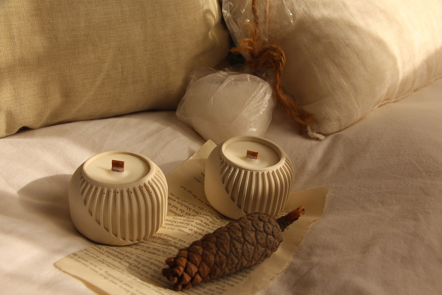 נר דגם- משלוב (בטון לבן)