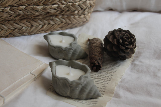 נר צדף אפור - דגם אריאל